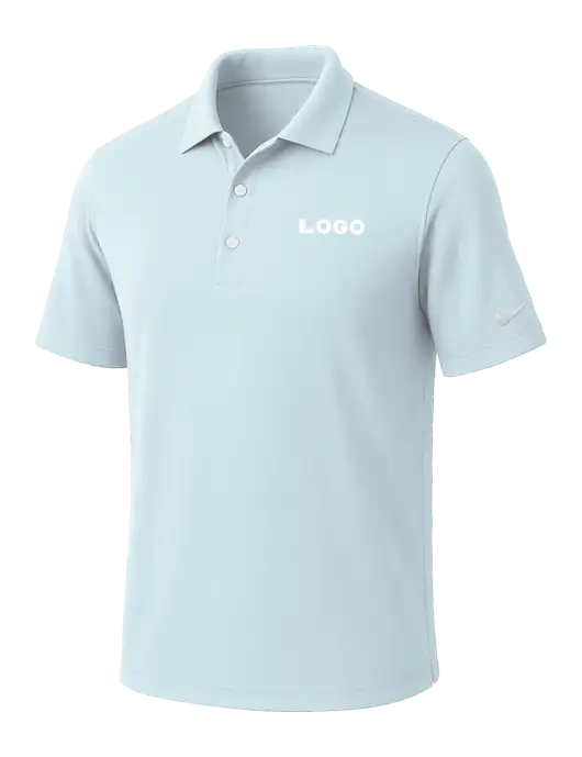 NIKE Very Light Blue Dri-Fit Micro Pique Polo w/Logo