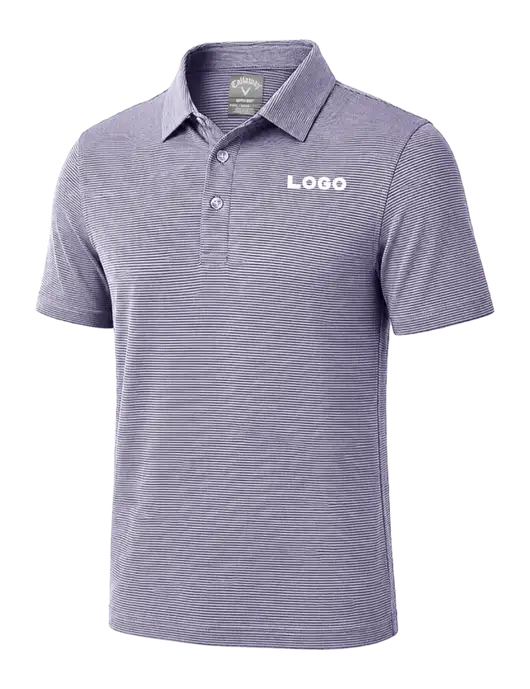 Callaway Navy Fine Line Stripe Polo w/Logo