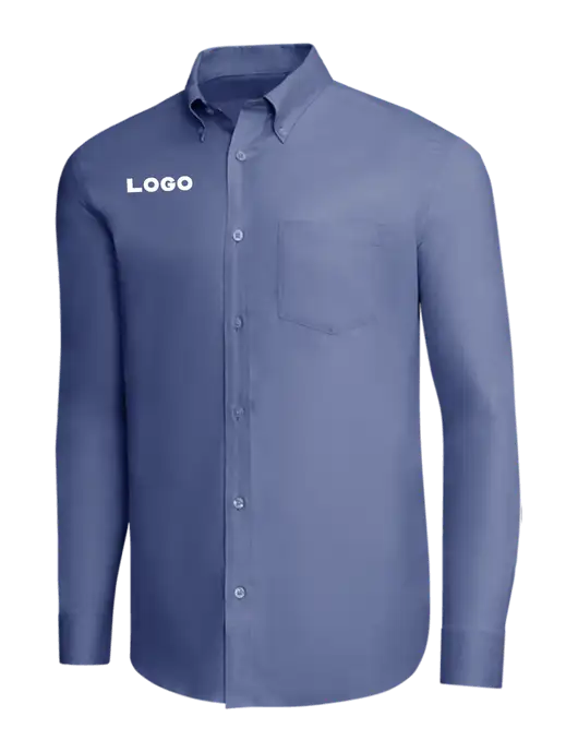 Brooks Brothers Light Navy Wrinkle-Free Stretch Pinpoint Shirt w/Logo