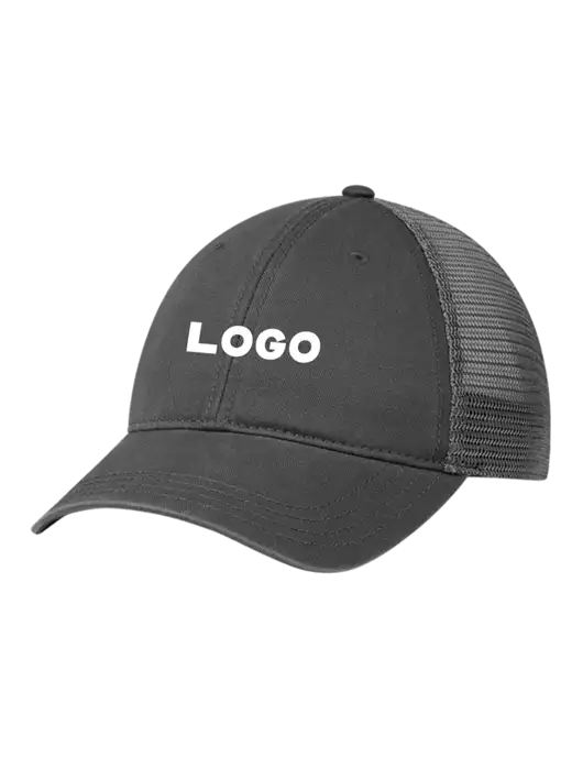 Richardson 111 Garment Washed Trucker Cap Charcoal w/Charcoal Mesh w/Logo