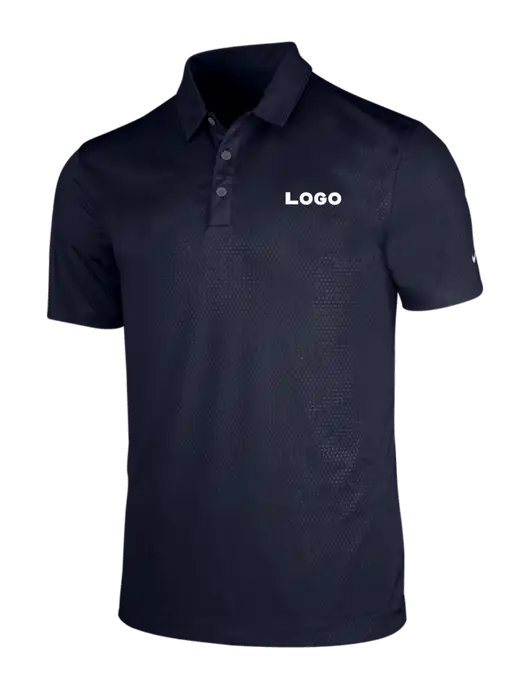 NIKE Dark Navy Dri-Fit Embossed Tri-Blade Polo w/Logo