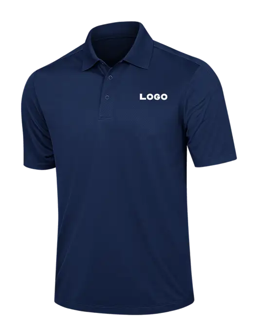 Dark Navy Diamond Textured Jacquard Polo w/Logo