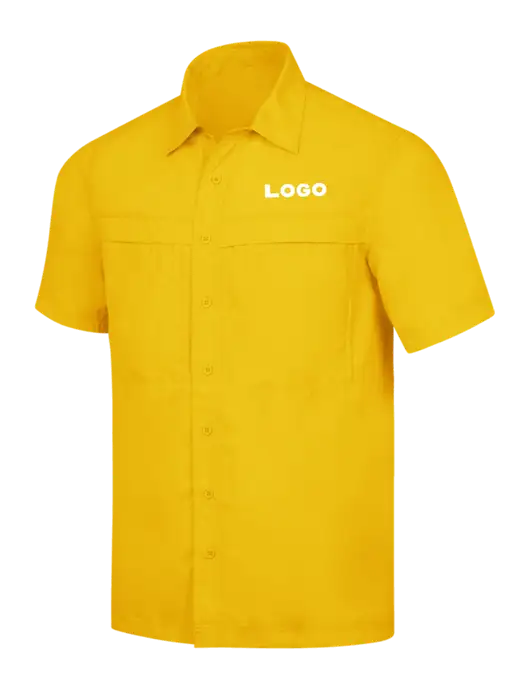 Yellow Gold Short Sleeve UV Daybreak Shirt w/Logo