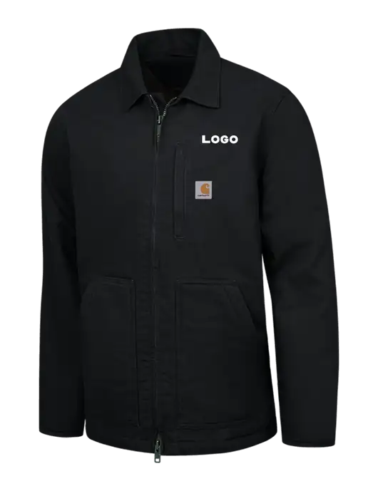 Carhartt Black Sherpa-Lined Coat w/Logo