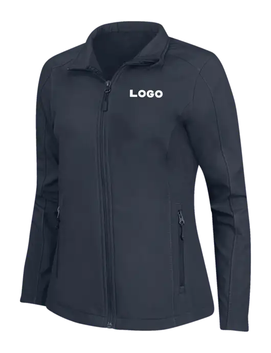 Navy Womens Core Soft Shell Jacket w/Logo