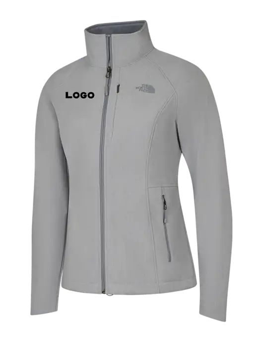 North Face Womens Light Grey Heather Apex Barrier Soft Shell Jacket  w/Logo