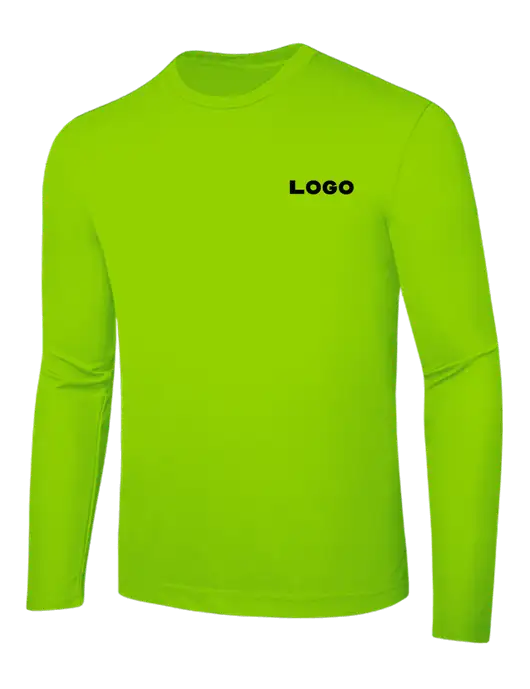 Long Sleeve Safety Green PosiCharge Competitor Tee w/Logo