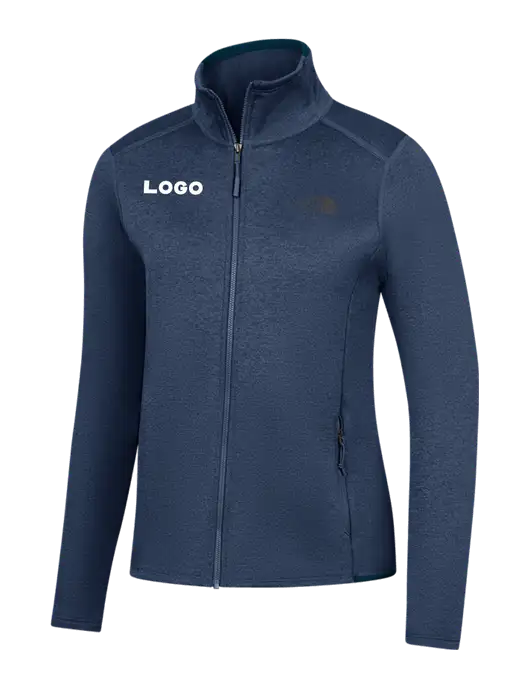 The North Face Womens Navy Heather Skyline Full-Zip Fleece Jacket w/Logo