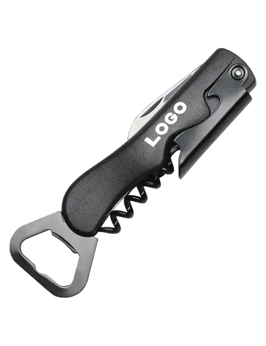 Sleek Black Bottle Opener w/Logo