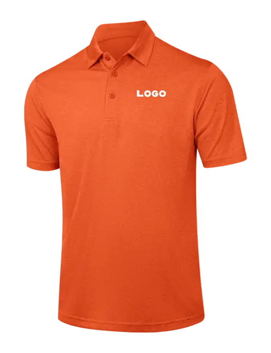 Orange Heather Contender Polo w/Logo