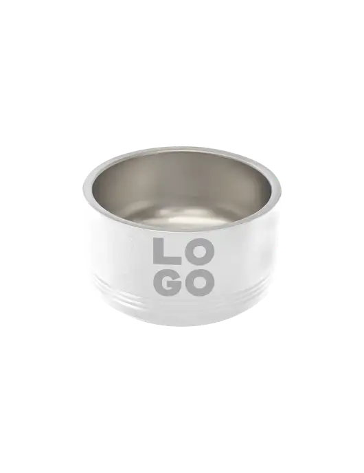 Polar Camel 18 oz. Small White Pet Bowl w/Logo