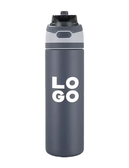 Medium Dark Grey Sip or Flip Lid Tumbler w/Logo