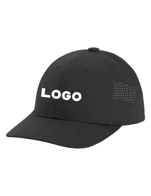 Pro-Cut Structured Snapback with Pinhole Mesh Very Dark Grey Cap w/Logo
