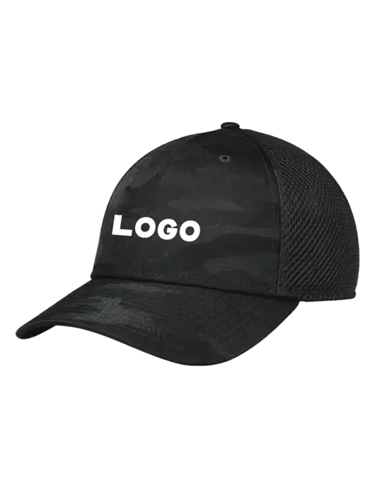 New Era Tonal Dark Grey Camo Stretch Tech Mesh Cap w/Logo