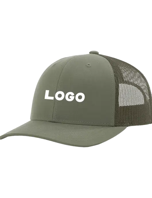 Richardson Adjustable Snapback Original 112 Trucker Cap Medium Olive w/Medium Olive Mesh w/Logo