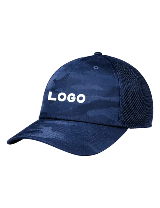 New Era Tonal Dark Royal Camo Stretch Tech Mesh Cap w/Logo