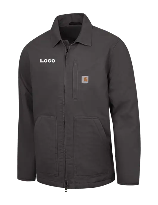 Carhartt Dark Grey Sherpa-Lined Coat w/Logo