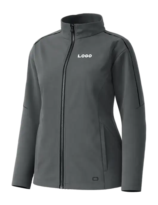 OGIO Womens Commuter Full-Zip Soft Shell Dark Grey Jacket w/Logo