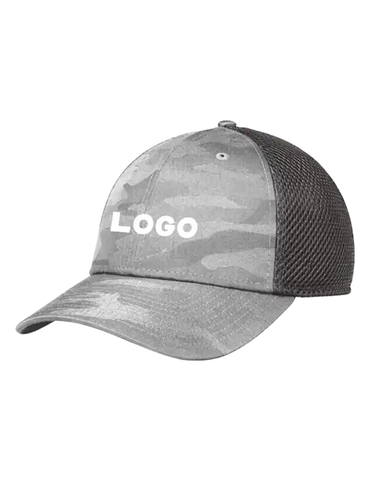 New Era Tonal Light Grey Camo Stretch Tech Mesh Cap w/Logo