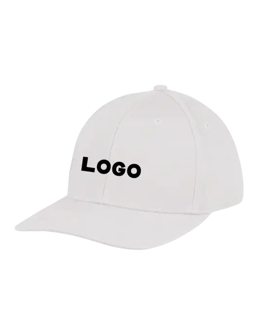 Premium Modern Structured Twill White Snapback Cap w/Logo