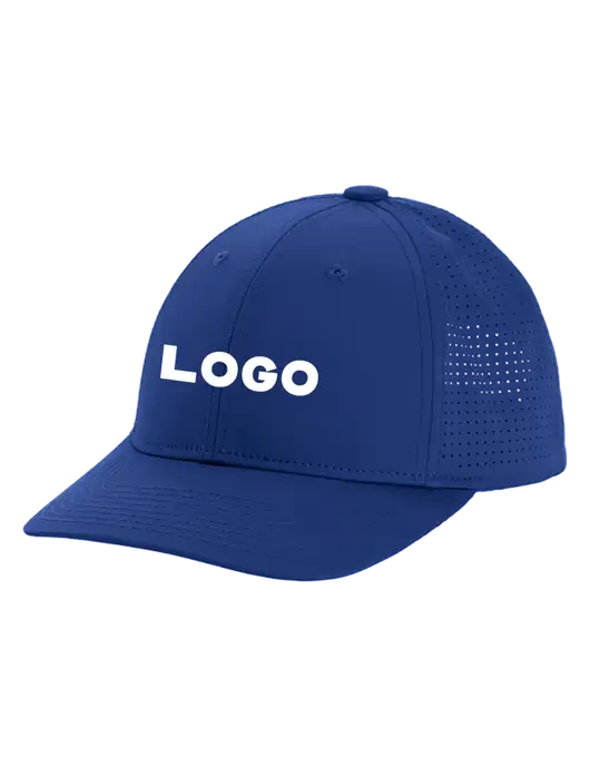 Pro-Cut Structured Snapback with Pinhole Mesh Dark Royal Cap w/Logo