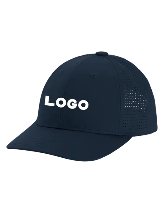 Pro-Cut Structured Snapback with Pinhole Mesh Dark Navy Cap w/Logo