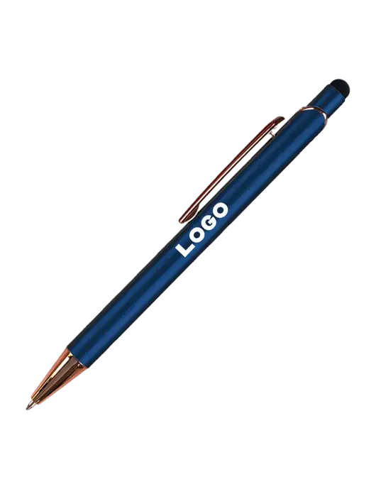 Waterlily Navy Stylus Blue Ink Pen w/Logo
