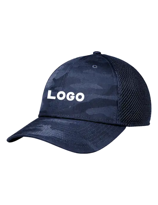 New Era Tonal Navy Camo Stretch Tech Mesh Cap w/Logo