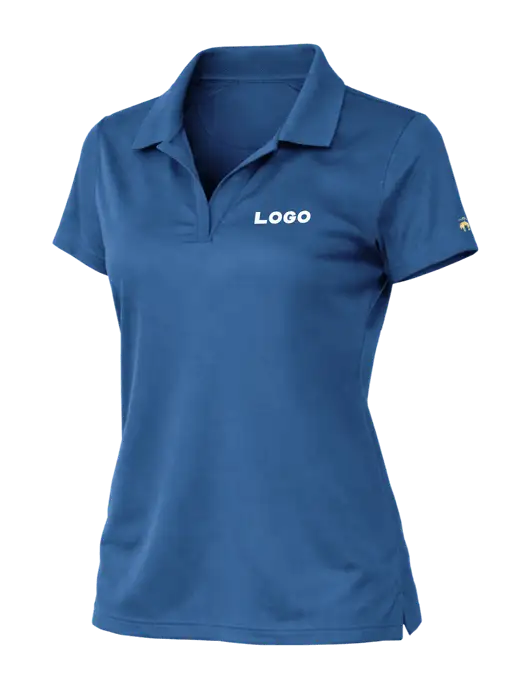 Brooks Brothers Womens Mesh Pique Performance Light Blue Polo w/Logo
