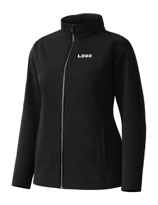 OGIO Womens Commuter Full-Zip Soft Shell Black Jacket w/Logo
