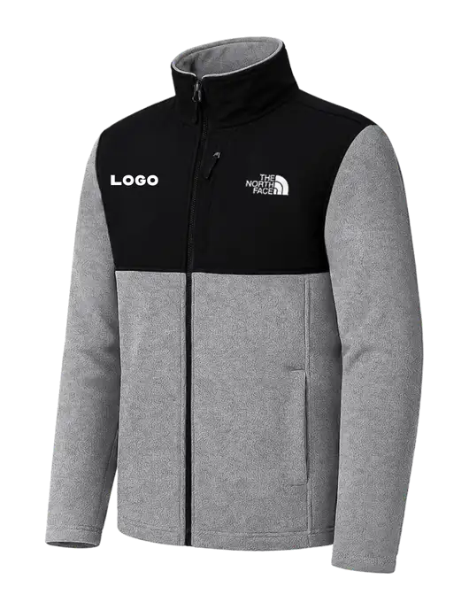 The North Face Medium Grey Heather/Black Highest Peak Full-Zip Fleece Jacket w/Logo