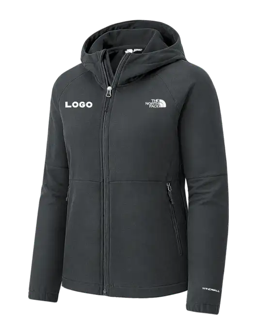 The North Face Womens Very Dark Grey Barr Lake Hooded Soft Shell Jacket w/Logo