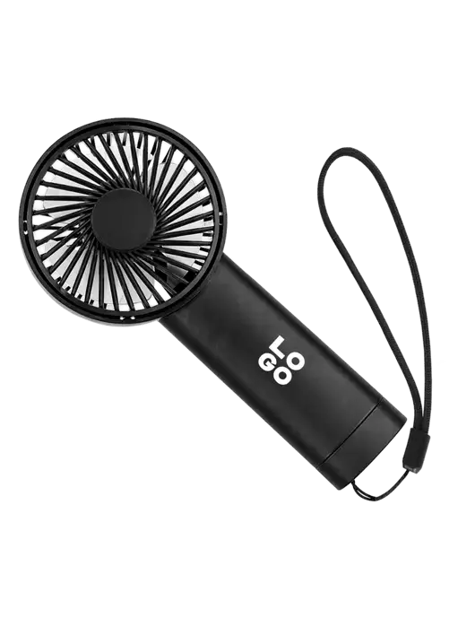 Airpulse 3-Speed Rechargeable Black Fan w/Logo