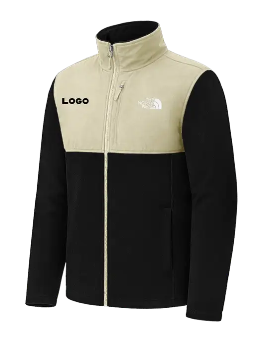 The North Face Tan/Black Highest Peak Full-Zip Fleece Jacket w/Logo