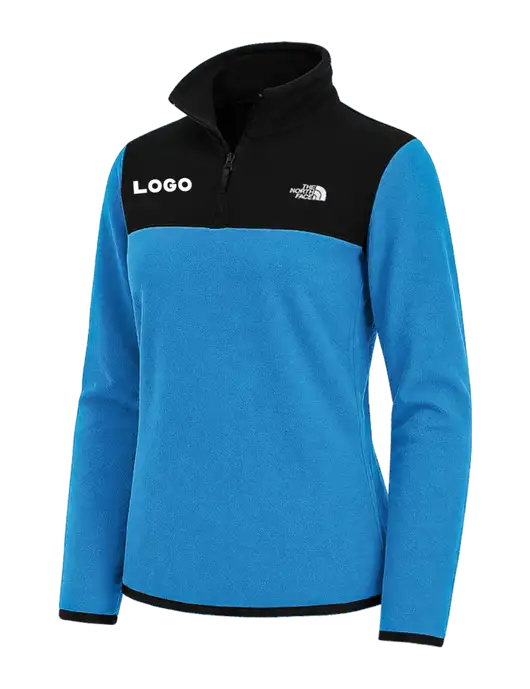 The North Face Womens Royal Blue/Black Glacier 1/4-Zip Fleece w/Logo