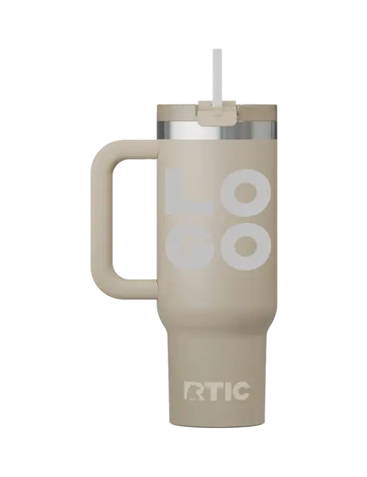 RTIC Road Trip 30oz Tan Tumbler w/Logo