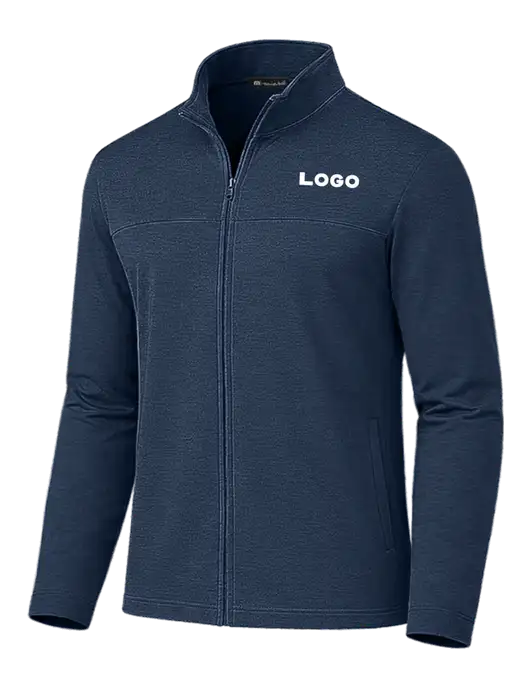 TravisMathew Light Navy Newport Full-Zip Fleece Jacket w/Logo