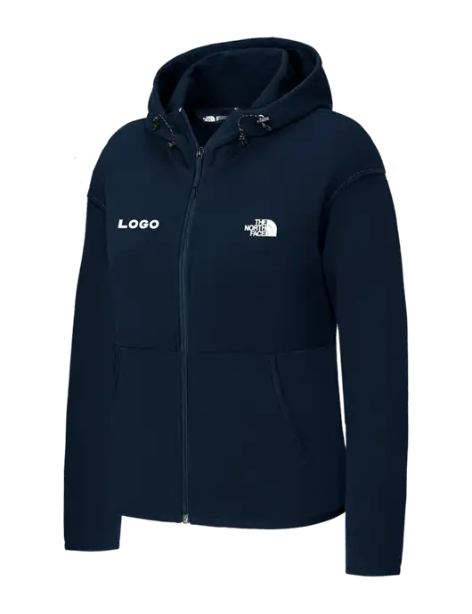 The North Face Womens Dark Navy Double-Knit Full-Zip Hoodie w/Logo