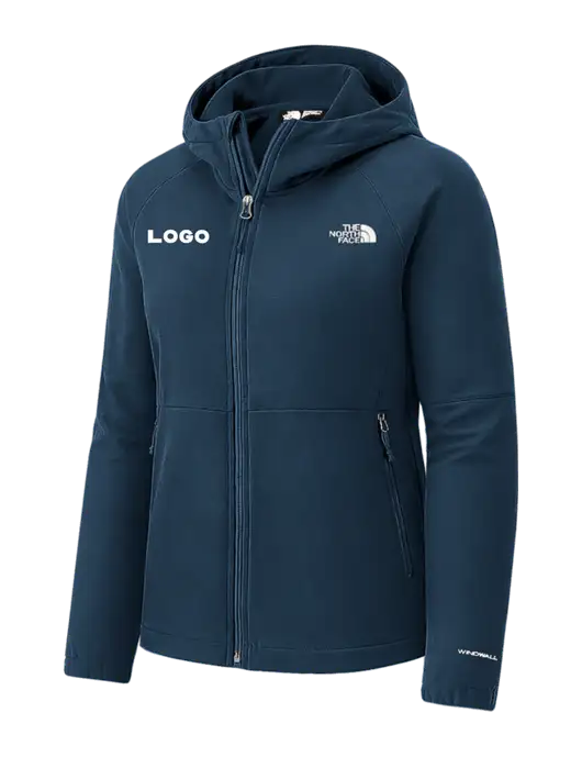 The North Face Womens Dark Navy Barr Lake Hooded Soft Shell Jacket w/Logo