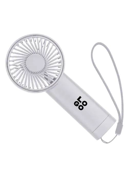 Airpulse 3-Speed Rechargeable White Fan w/Logo
