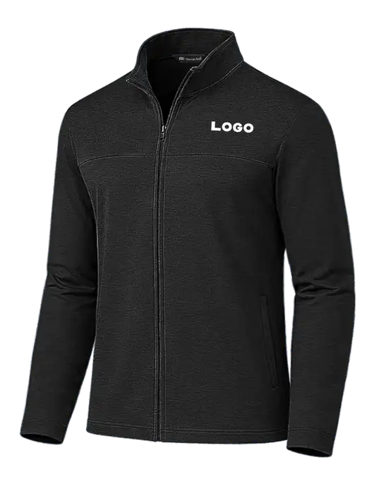 TravisMathew Black Newport Full-Zip Fleece Jacket w/Logo