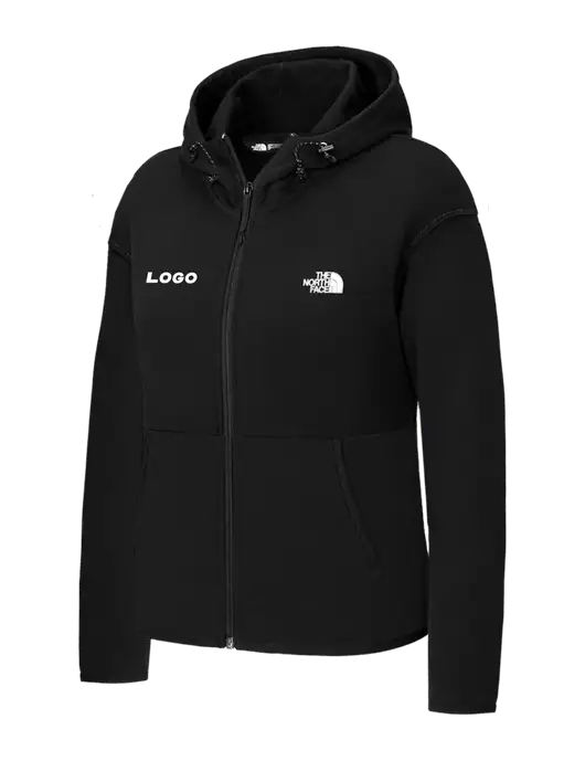 The North Face Womens Black Double-Knit Full-Zip Hoodie w/Logo