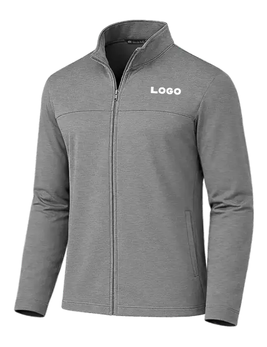 TravisMathew Dark Medium Grey Newport Full-Zip Fleece Jacket w/Logo