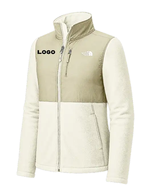 The North Face Womens Ivory/Tan Highest Peak Full-Zip Fleece Jacket w/Logo