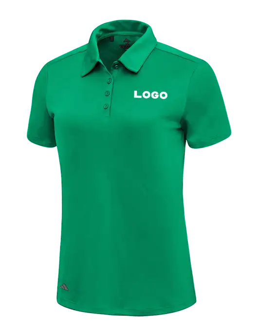 Adidas Medium Green Womens Ultimate Solid Polo w/Logo