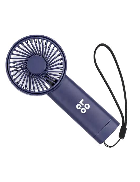Airpulse 3-Speed Rechargeable Navy Fan w/Logo