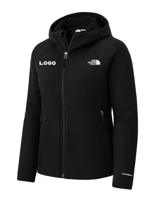 The North Face Womens Black Barr Lake Hooded Soft Shell Jacket w/Logo