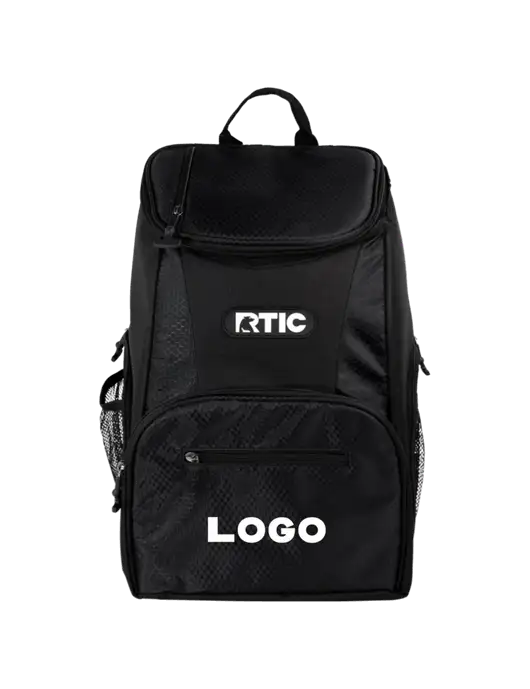 RTIC 15 Can Lightweight Black Backpack Cooler w/Logo