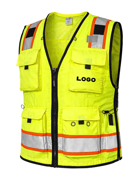 Kishigo Safety Yellow Professional Surveyors Vest w/Logo