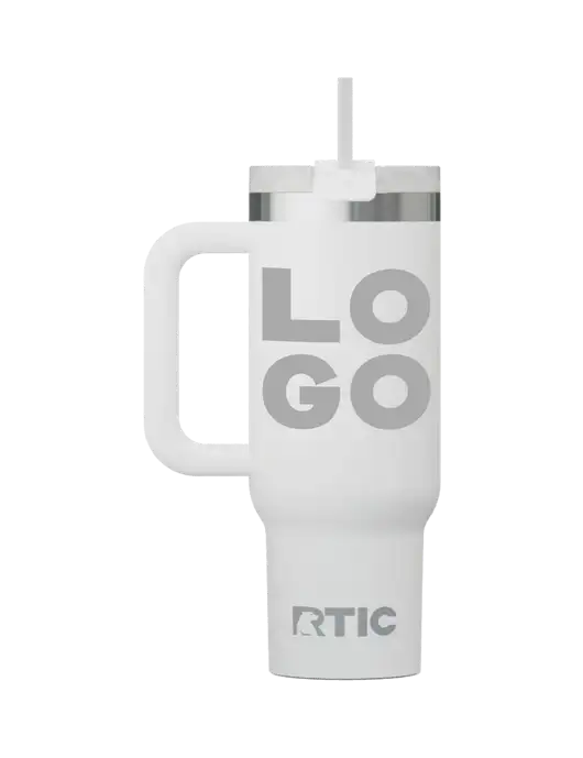 RTIC Road Trip 30oz White Tumbler w/Logo